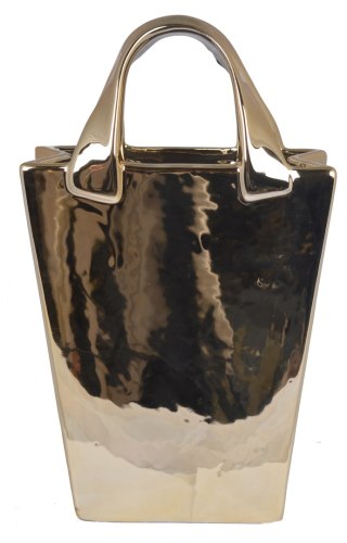 WAZON CERAMICZNY TOREBKA ZŁOTA