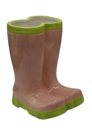 OSŁONKA CERAMICZNA BUTY RÓŻOWO-ZIELONE DUŻE