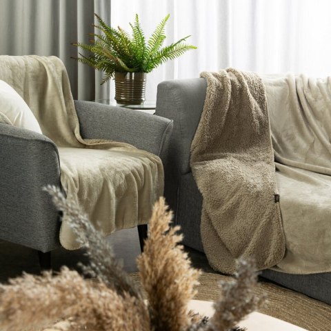 KOC TEDY 170 X 210 CM BEŻOWY KOC TEDY 170 X 210 CM BEŻOWY