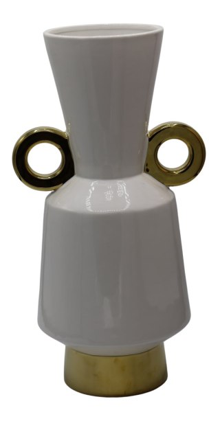 WAZON CERAMICZNY BIAŁO-ZŁOTY