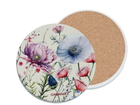 Podkładka ceramiczna, okrągła - Kwiaty (CARMANI)