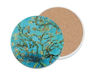 Podkładka ceramiczna, okrągła - V. van Gogh, Kwitnący Migdałowiec (CARMANI)