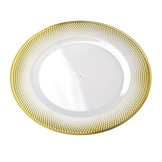 BLANCHE CLEAR Podtalerz artykuł dekoracyjny ze złotem 33x1,5cm