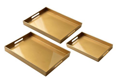 BLANCHE GOLD Komplet 3 Tac Dekoracyjnych40x30x4cm/35x25x3,5cm/30x20x3,5cm BLANCHE GOLD Komplet 3 Tac Dekoracyjnych40x30x4cm/35x25x3,5cm/30x20x3,5cm