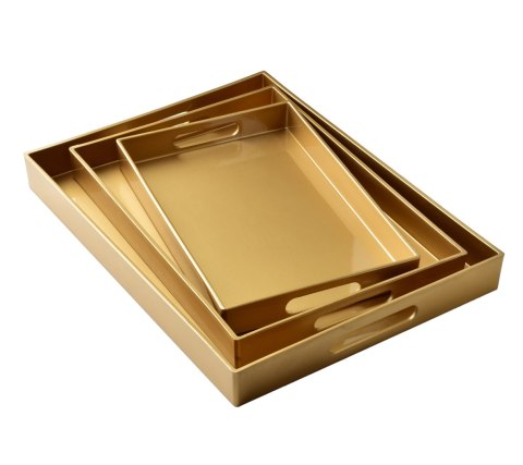 BLANCHE GOLD Komplet 3 Tac Dekoracyjnych40x30x4cm/35x25x3,5cm/30x20x3,5cm BLANCHE GOLD Komplet 3 Tac Dekoracyjnych40x30x4cm/35x25x3,5cm/30x20x3,5cm