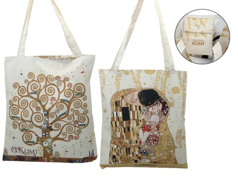 Torba na ramię - G. Klimt, Pocałunek + Drzewo, jasne tło (CARMANI) Torba na ramię - G. Klimt, Pocałunek + Drzewo, jasne tło (CARMANI)