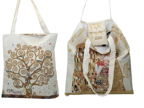Torba na ramię - G. Klimt, Pocałunek + Drzewo, jasne tło (CARMANI) Torba na ramię - G. Klimt, Pocałunek + Drzewo, jasne tło (CARMANI)