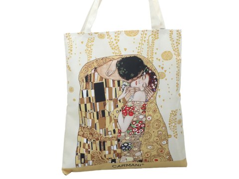 Torba na ramię - G. Klimt, Pocałunek + Drzewo, jasne tło (CARMANI) Torba na ramię - G. Klimt, Pocałunek + Drzewo, jasne tło (CARMANI)