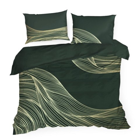 KOMPLET POŚCIELI SATYNOWEJ PREMIUM 3 220 X 200 CM CIEMNOZIELONY KOMPLET POŚCIELI SATYNOWEJ PREMIUM 3 220 X 200 CM CIEMNOZIELONY