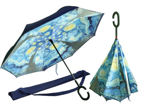 Parasol odwrotnie otwierany - V. Van Gogh, Gwiaździsta noc (CARMANI) Parasol odwrotnie otwierany - V. Van Gogh, Gwiaździsta noc (CARMANI)