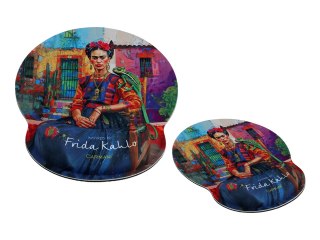 Podkładka pod mysz komputerową z poduszką na nadgarstek - inspirowana malarstwem F. Kahlo (CARMANI)
