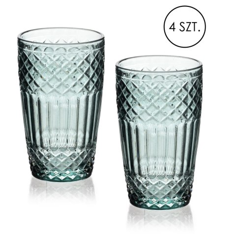 ELLA GREEN Komplet 4 szklanek 370ml370ml 8x6x12cm ELLA GREEN Komplet 4 szklanek 370ml370ml 8x6x12cm