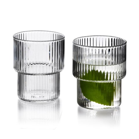 ELLA STRIPES Komplet 4 szklanek 320ml ze szkła borokrzemowego 8x7x9,7cm ELLA STRIPES Komplet 4 szklanek 320ml ze szkła borokrzemowego 8x7x9,7cm