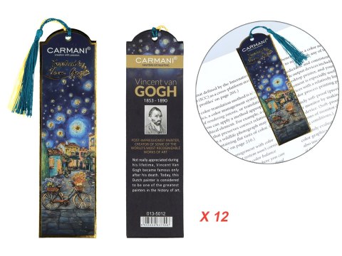 Kpl. 12 zakładek do książki - Inspirowana malarstwem V. van Gogh (CARMANI) Kpl. 12 zakładek do książki - Inspirowana malarstwem V. van Gogh (CARMANI)