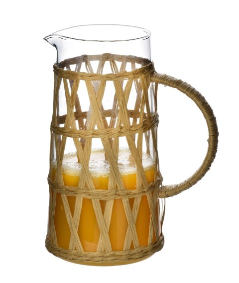 MODERN KITCHEN Dzbanek szklany 1,1L 10x8x19,5cm w oplocie boho MODERN KITCHEN Dzbanek szklany 1,1L 10x8x19,5cm w oplocie boho