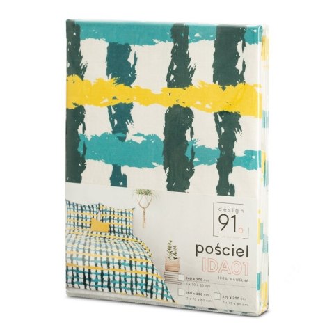 POŚCIEL BAWEŁNIANA D91 IDA 01 160 X 200 CM TURKUSOWY POŚCIEL BAWEŁNIANA D91 IDA 01 160 X 200 CM TURKUSOWY
