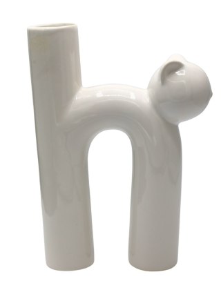 WAZON CERAMICZNY KOT BIAŁY