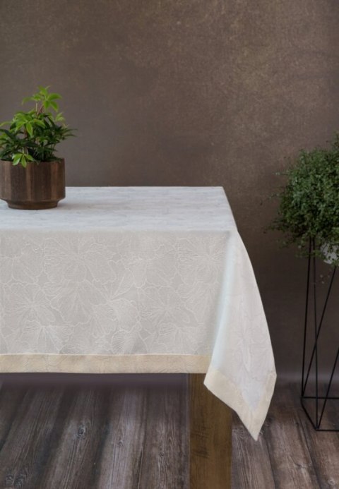 OBRUS LILIAN 145 X 400 CM KREMOWY OBRUS LILIAN 145 X 400 CM KREMOWY