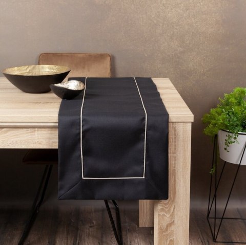 OBRUS MADELE 40 X 140 CM CZARNY OBRUS MADELE 40 X 140 CM CZARNY