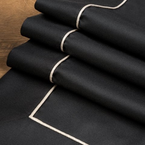 OBRUS MADELE 40 X 140 CM CZARNY OBRUS MADELE 40 X 140 CM CZARNY