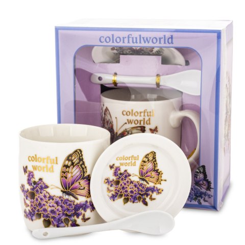 Pl Kubek Z Podstawką I Łyżeczką 330Ml Pl Kubek Z Podstawką I Łyżeczką 330Ml