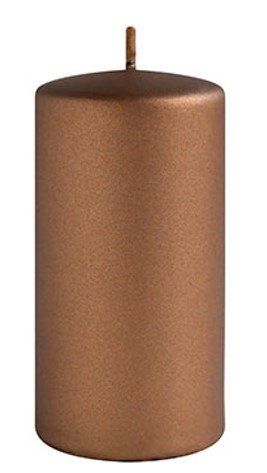 Świeca OPAL MET MAT Walec duża parafinowa 7x17,5cm brązowa