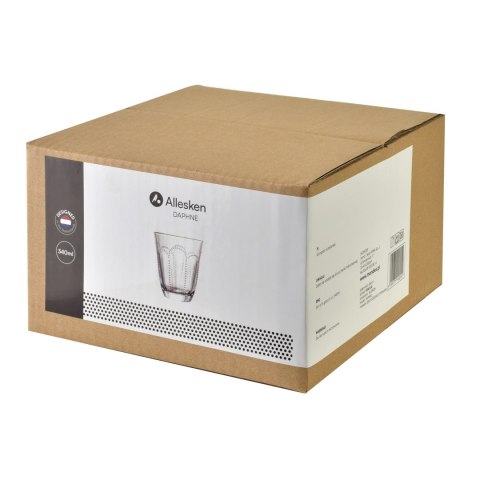 DAPHNE Komplet 4 szklanek 340ml 9,5x5,2x 11cm DAPHNE Komplet 4 szklanek 340ml 9,5x5,2x 11cm