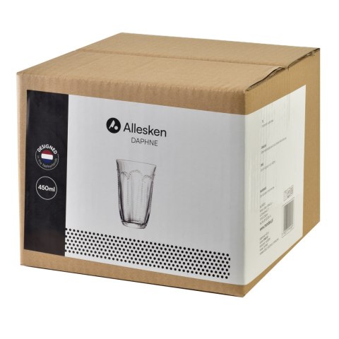 DAPHNE Komplet 4 szklanek 450ml 9,5x5,2x 13,9cm DAPHNE Komplet 4 szklanek 450ml 9,5x5,2x 13,9cm