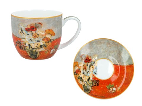 Kpl. 2 filiżanek ze spodkami - V. van Gogh, Róże i zawilce (CARMANI) Kpl. 2 filiżanek ze spodkami - V. van Gogh, Róże i zawilce (CARMANI)
