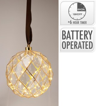 BOMBKA WISZĄCA LED 20CM NA BATERIE TIMER