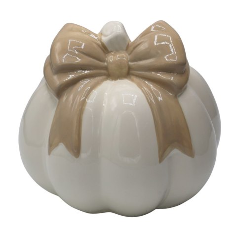 DYNIA CERAMICZNA BIAŁA Z BEŻOWĄ KOKARDĄ