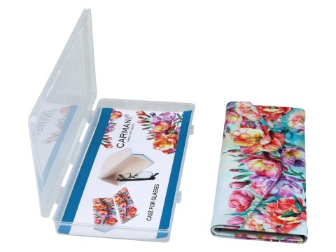 Etui na okulary, składane - Dekoracja kwiatowa (CARMANI)