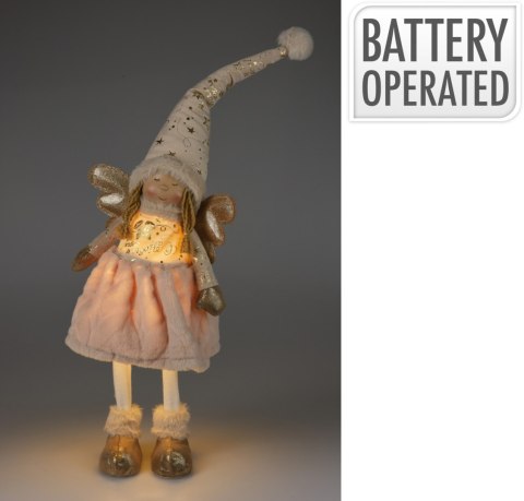 FIGURA DZIEWCZYNKA Z LED 69CM ZŁOTY