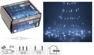 ŁAŃCUCH LED 100LED BIAŁY 1M WW ZEWNĘTRZ