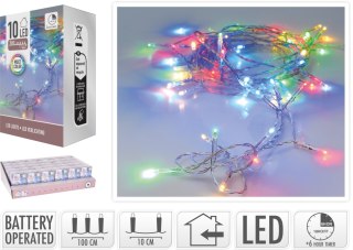 ŁAŃCUCH LED 10L MULTI 1M WEWNĘTRZNE TIMER NA BATERIE