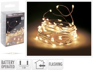 ŁAŃCUCH LED 20L DO WEWNĄTRZ FLASH NA BATERIE