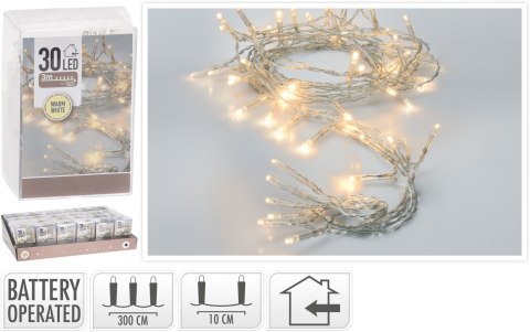 ŁAŃCUCH LED 30L WEWNĘTRZNE 300CMNA BATERIE