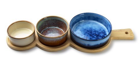 MODERN KITCHEN Deska z miskami 36x12,5xh5cm MODERN KITCHEN Deska z miskami 36x12,5xh5cm