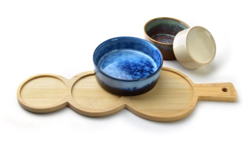 MODERN KITCHEN Deska z miskami 36x12,5xh5cm MODERN KITCHEN Deska z miskami 36x12,5xh5cm