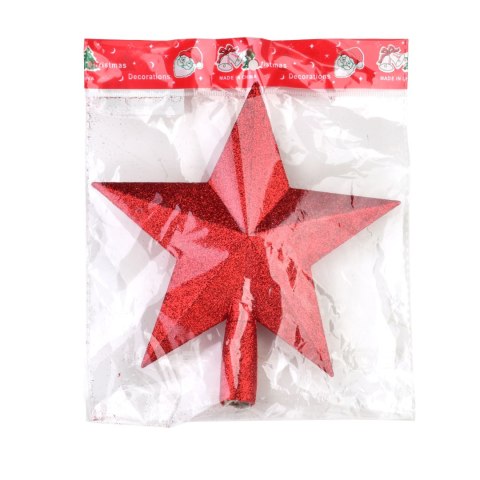 SANTA LILA Czubek na choinkę Gwiazda 20cm czerwony