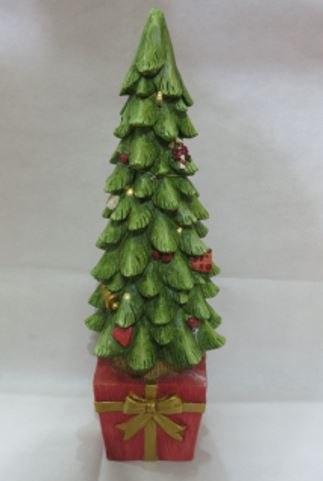 SANTA LILA Figurka choinka z LED21x21x64cm