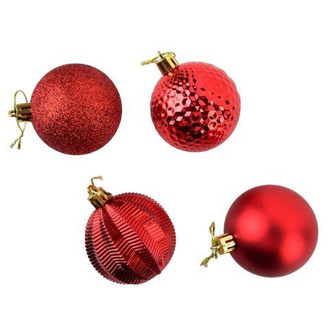 SANTA LILA Komplet 16 bombek czerwonych