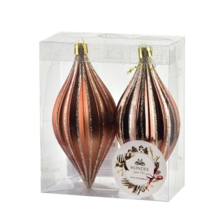 SANTA LILA Komplet 2 bombek 5,5x13,5cm