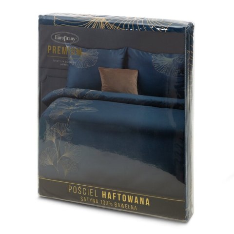 KOMPLET POŚCIELI HAFT2 160 X 200 CM GRANATOWY