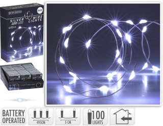 ŁAŃCUCH LED 100L BIAŁY WEWNĘTRZNE 495CMNA BATERIE