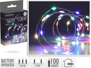 ŁAŃCUCH LED 100L MULTI WEWNĘTRZNE 495CMNA BATERIE