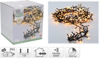 ŁAŃCUCH LED 1800L WW ZEWNĘTRZNE 360CM TIMER+8FUNKCJI
