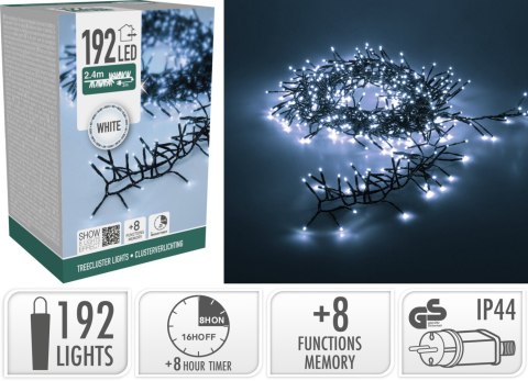 ŁAŃCUCH LED 192LED BIAŁY
