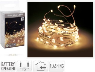 ŁAŃCUCH LED 40L DO WEWNĄTRZ FLASCH NA BATERIE