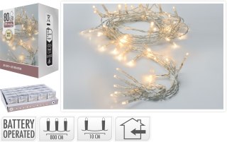 ŁAŃCUCH LED 80L WEWNĄTRZ 8M NA BATERIE3AA 1,5V